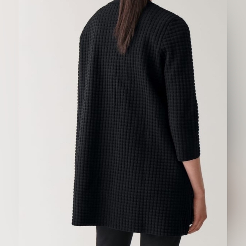 COS Black Waffle Knit Cardigan - Picture 2 of 7